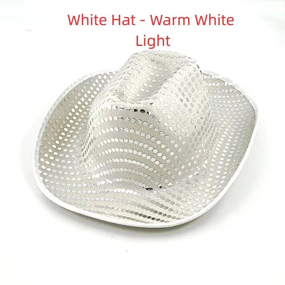 Pearlescent Finish LED Cowboy Hat Luminous Design Glowing Hat Cowgirl Hat  Carnival Party