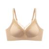 Traceless Liquid Foundation Glossy Sexy Deep V Lace Bra 10A Antibacterial Hyaluronic Acid Soft Support Gathering Underwear Ladies