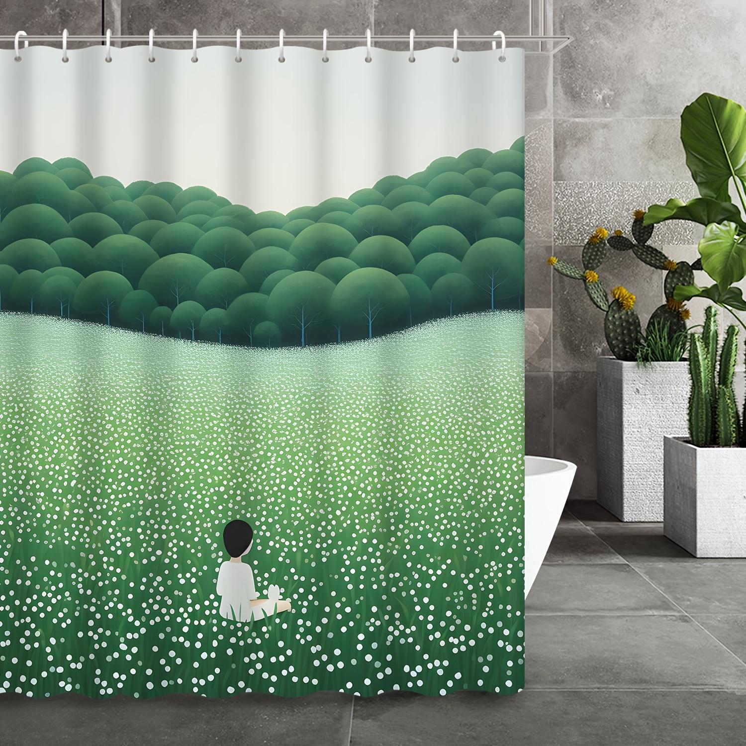 

Art Cartoon Landscape Print Shower Curtain for Bathroom, Hotel Home Decor Wall Hanging Tapestry W90xH180cm