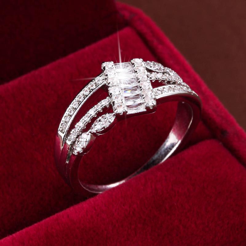 Elegant Geometric Copper Zircon Women s Ring Size 10