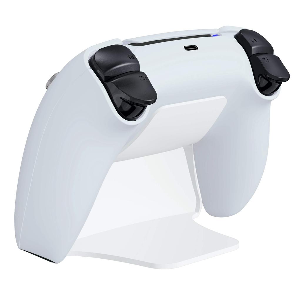 PlayVital PS5 Controller Stand with Rubber Pads, Compatible with PlayStation 5 Controllers [White]