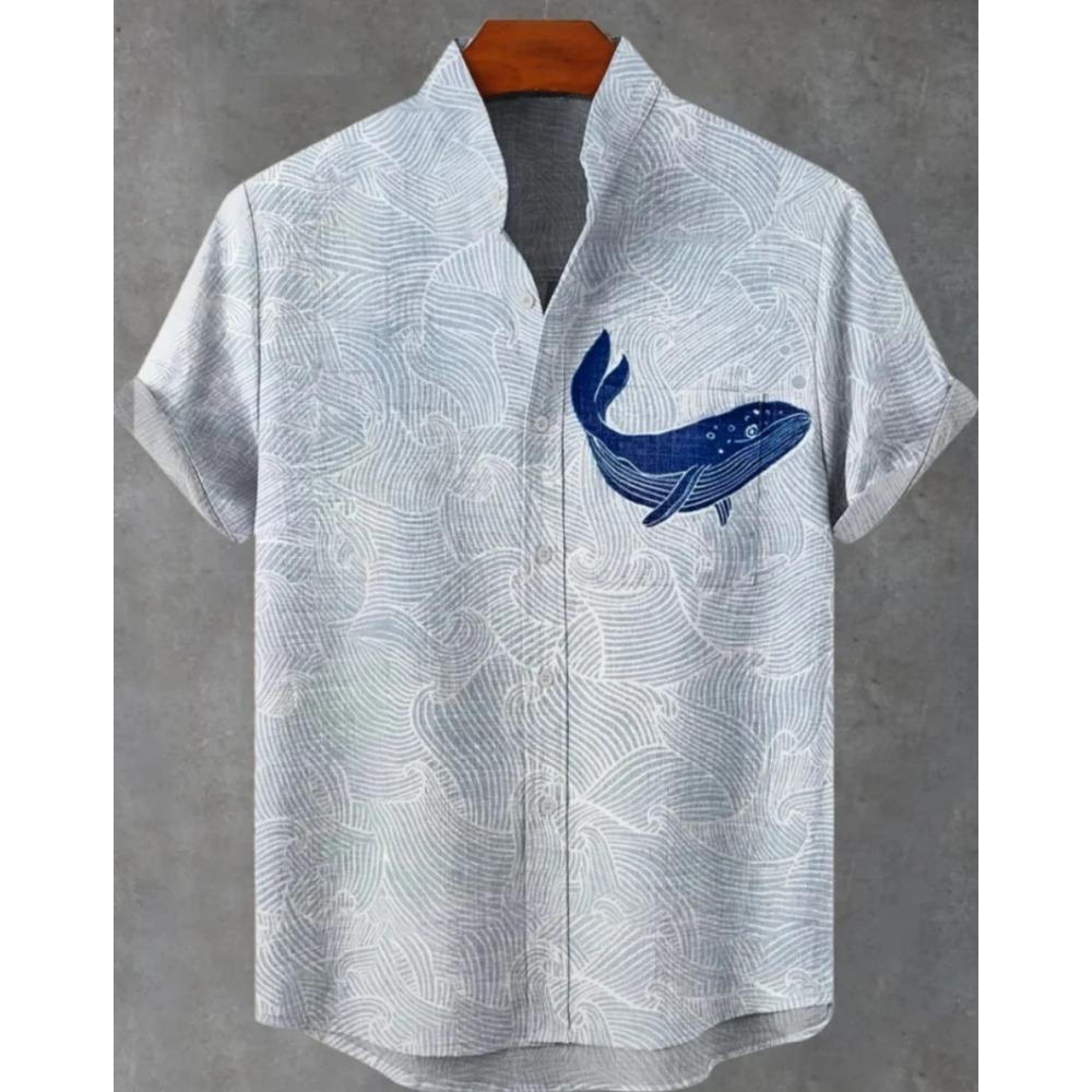 New Men's Printed Hawaiian Shirt Casual Short Sleeve Top Loose Clothing Fashion Vintage Summer Shirt