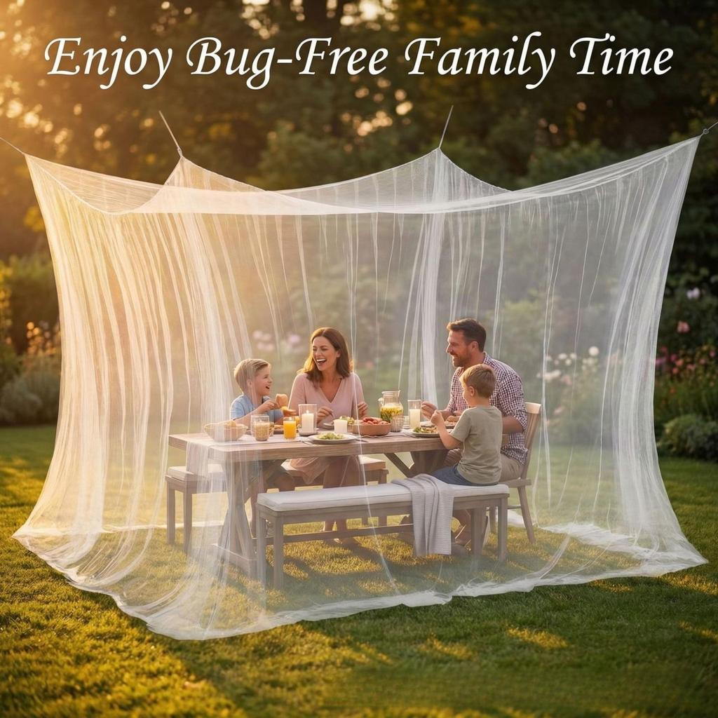 Fly Net for Patio Soft Easy Installation Large Bedding Porch Hiking 300x427x250cm