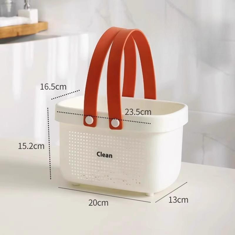 Portable Handle Bath Basket Plastic Mesh Basket Bathroom Shower Wash Bath Large Capacity Storage Basket Toilet Cleaning Supplies
