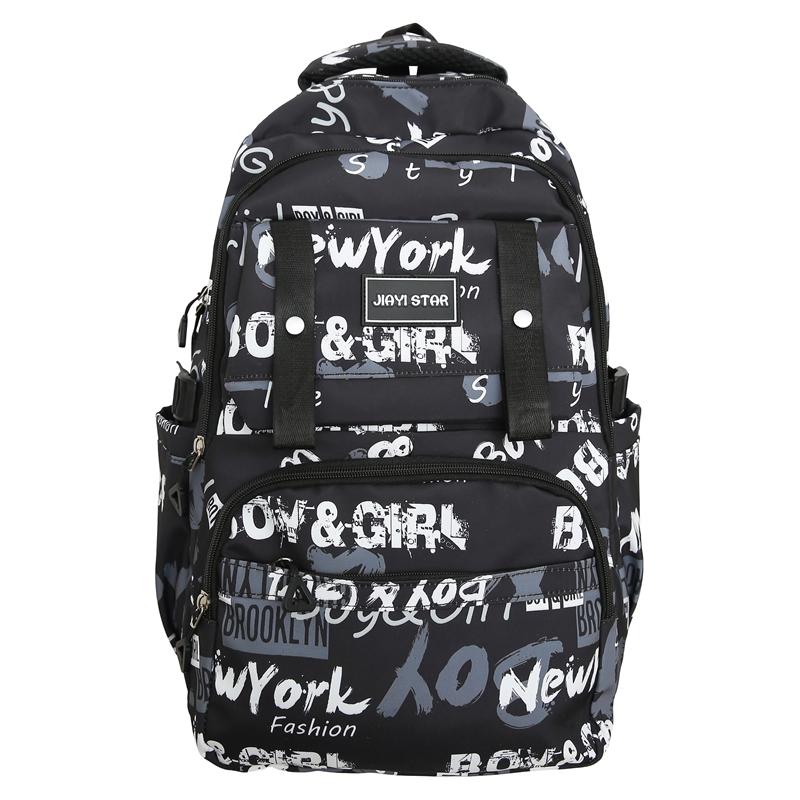 Large Capacity Student Backpack Graffiti Print Campus Backpack Men Lightweight Couple Backpack