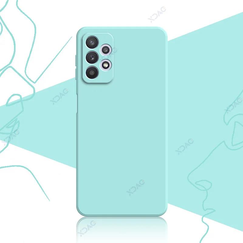 Luxury Square Liquid Silicone Case for Samsung Galaxy A32 4G 5G SamsungA32 360 Soft Phone Back Cover Armor Shield Coque