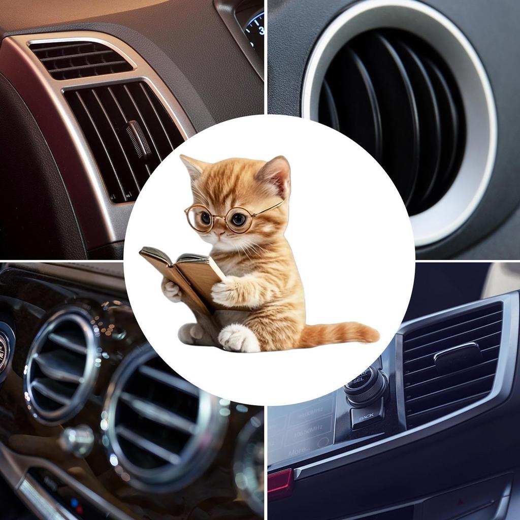 Car Vent Clip - Cat Car Air Vent Decoration - 3D Acrylic Lasting Accessories for Car Driver Men Women