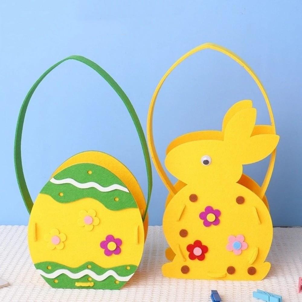 Felt Easter Egg Basket Large Capacity Storage Bag Handbag Cookie Gift Bag Gift Giving