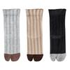 Color-blocked Two-finger Socks for Women, Mid-calf Socks, Cute Vertical Striped Thumb and Toe Split-toe Socks for Girls, Sheep's Hoof