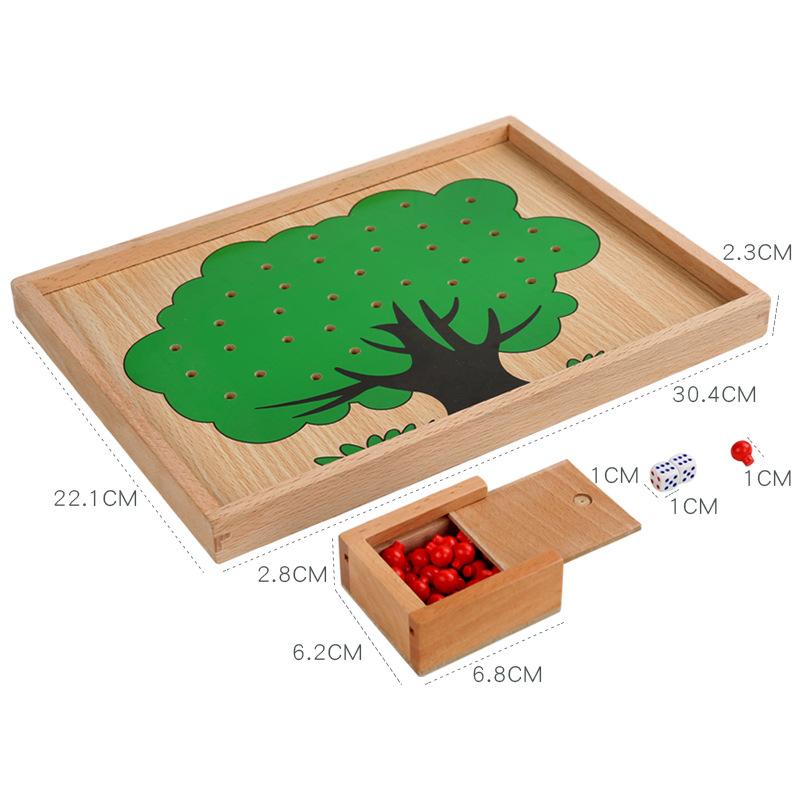 Wooden Montessori Mathematics Teaching Aids Exercise Logical Thinking Young Children Count Apples Color Cognition Early Education Enlightenment