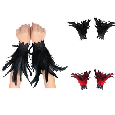 Feather Bracelet Celebration Performance Dance Lace Feather Wristband Gothic Feather Bracelet