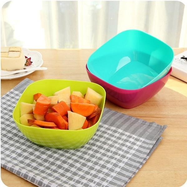 Versatile Food Grade Plastic Square Fruit Plate Colorful Serving Bowl Candy Dish