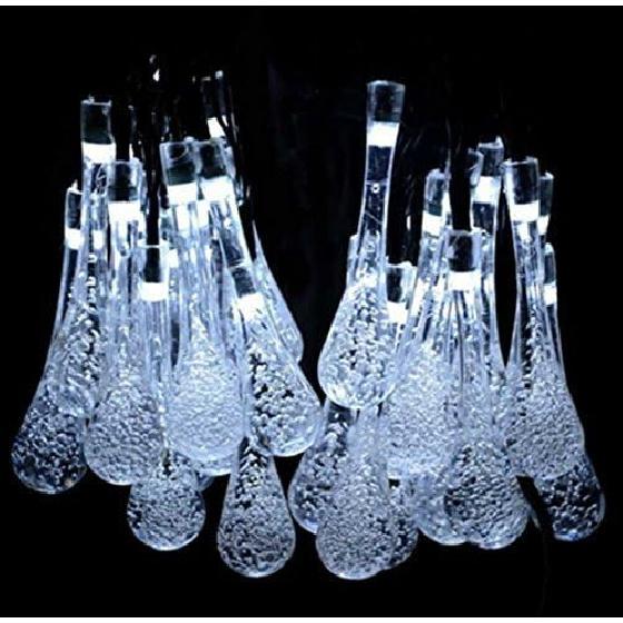 

Солнечные капельные светильники, 20 футов, 30 светодиодов, водонепроницаемые гирлянды для улицы, сада, рождественских украшений (Холодный белый) теплый белый