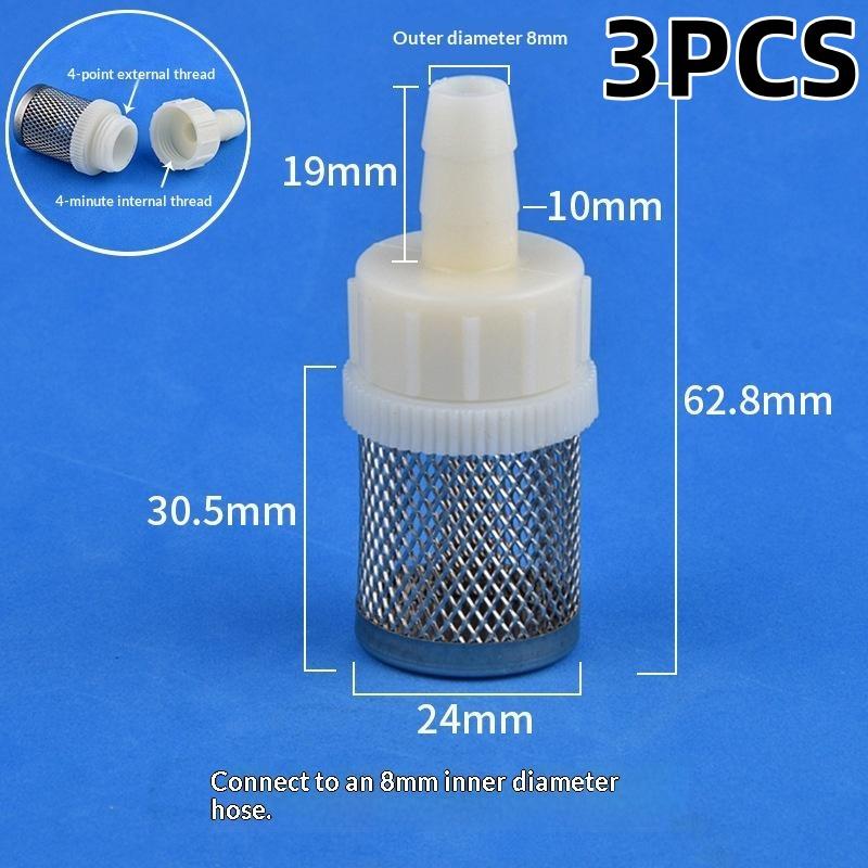 1/3Pcs 4mm 6mm 8mm 10mm 12mm 14mm 16mm 20mm Hose Stainless Steel Filter For Fish Tank Aquarium Garden DIY Accessories