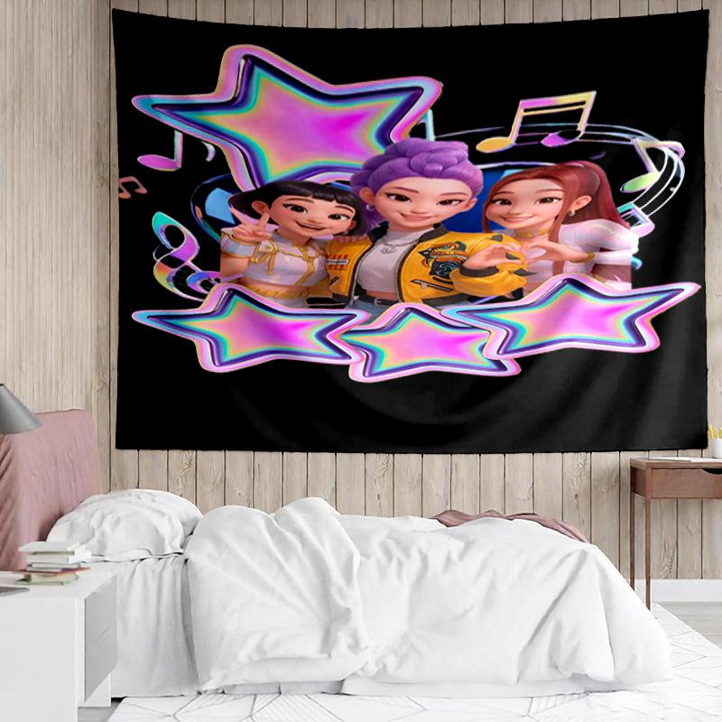 1PC K-pop Demon Hunter Adventure Tapestry, Unique Design Tapestry, Suitable for Bedroom,Livingroom, Playroom,Heartwarming Holiday Gifts