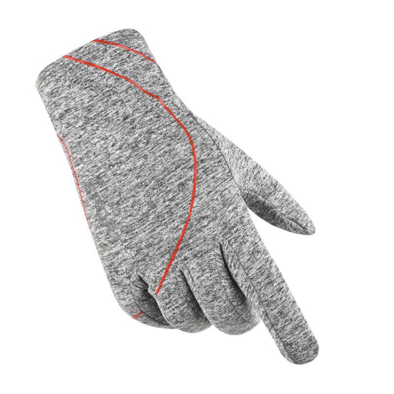 Men Women Gloves Outdoor Sport Glove can show Two Fingers Windproof Non-slip Driving Biking Warm Hooded light gray