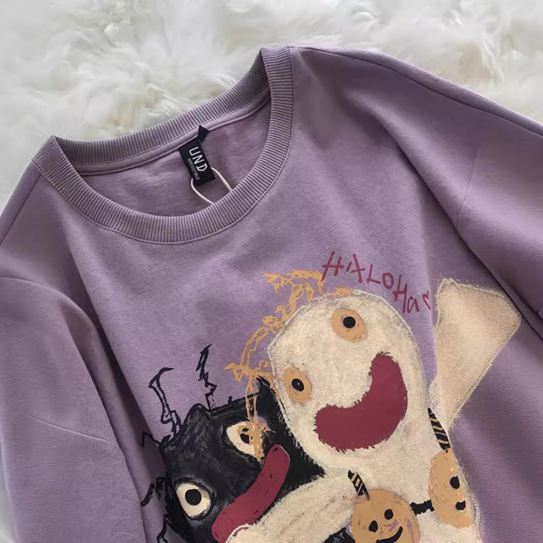 

Футболка женская хлопковая с коротким рукавом в стиле ретро большого размера 300 фунтов - Лето 2024 г. 3XL (suggested 145-160 catties)