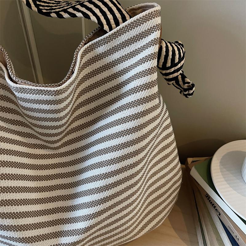 Sac Tote rayé grande capacité Sac à bandoulière pour femme Sac sous le bras