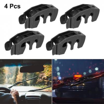 Universal Front Wiper Blade Arm Adapter Clip Type-A - Pack of 4 Black