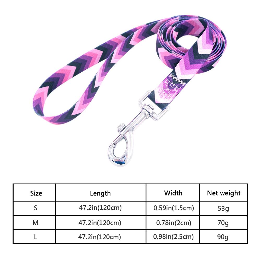 Classic Multicolor Dog Leash Nylon Tribal Pattern Durable Cat Pet Leashes for Small Medium Large Dogs Puppy Lead 120cm Long for Walking