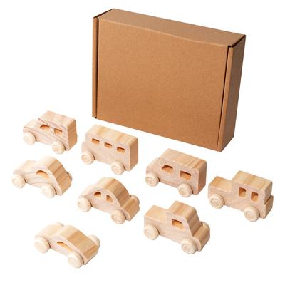 Montessori Holz DIY Auto Spielzeug für Kinder Unbemalte Autos Modell Malen Kritzelkunst Unfertige Bastelarbeiten Vorschul-Lernspielzeug