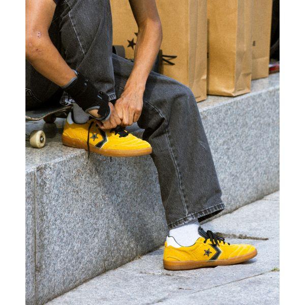 Converse Cons Louie Lopez Pro 2 Suede Yellow Unisex Sneakers Black Vintage-White A18245C