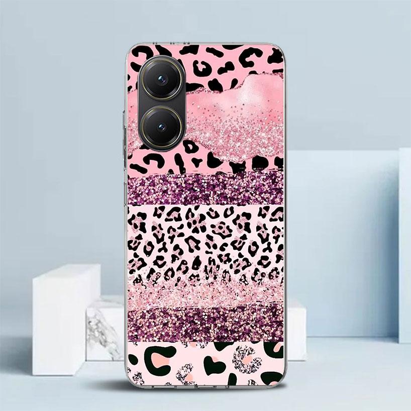 Pink Leopard Print Soft Cover for Xiaomi Poco F7 Ultra X7 X6 X5 Pro M7 Phone Case Redmi 15 15C 13 13C 12 12C 10 10C Print Shell