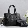 2026 New 3pcs/Set Mother-Daughter Alligator HandbagS Women's Shoulder Crossbody Bag Multi-Piece Crocodile Pattern tote bag