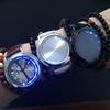 LED Touch Screen Luminous Electronic Watch Unique Tree Dial Leather Digital Watches Waterproof Clock Reloj Hombre Saat Relogio