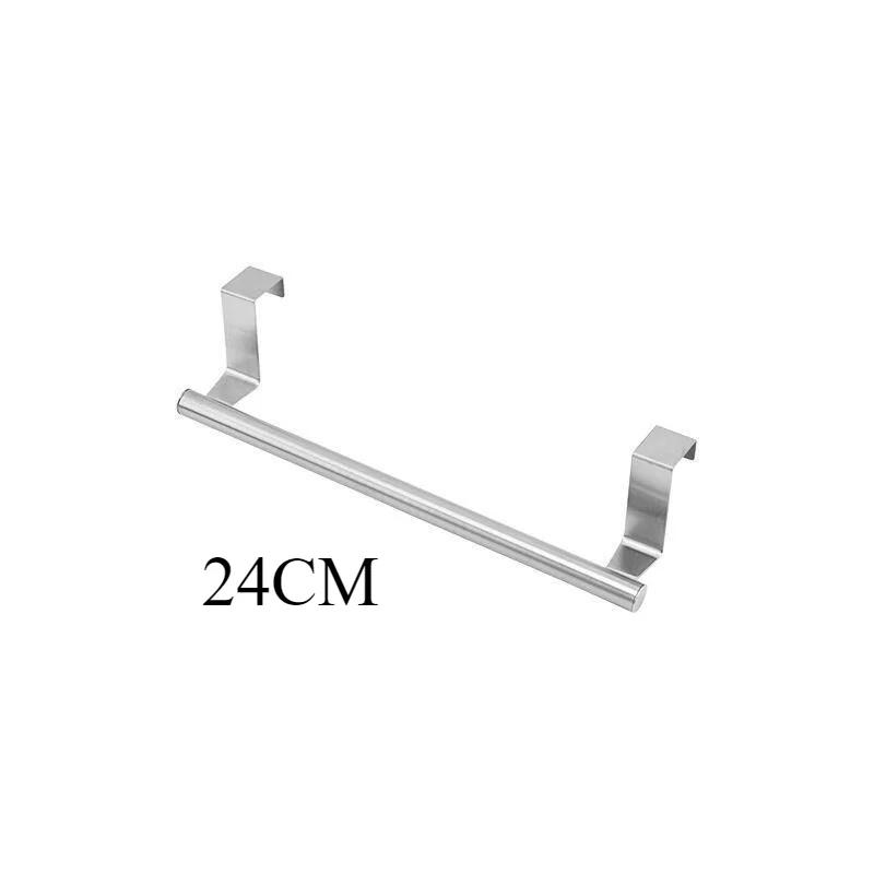 Stainless Steel Towel Rack Over Door Bar Storage Organizer Bathroom Kitchen Cabinet Door Hanging Towel Rack