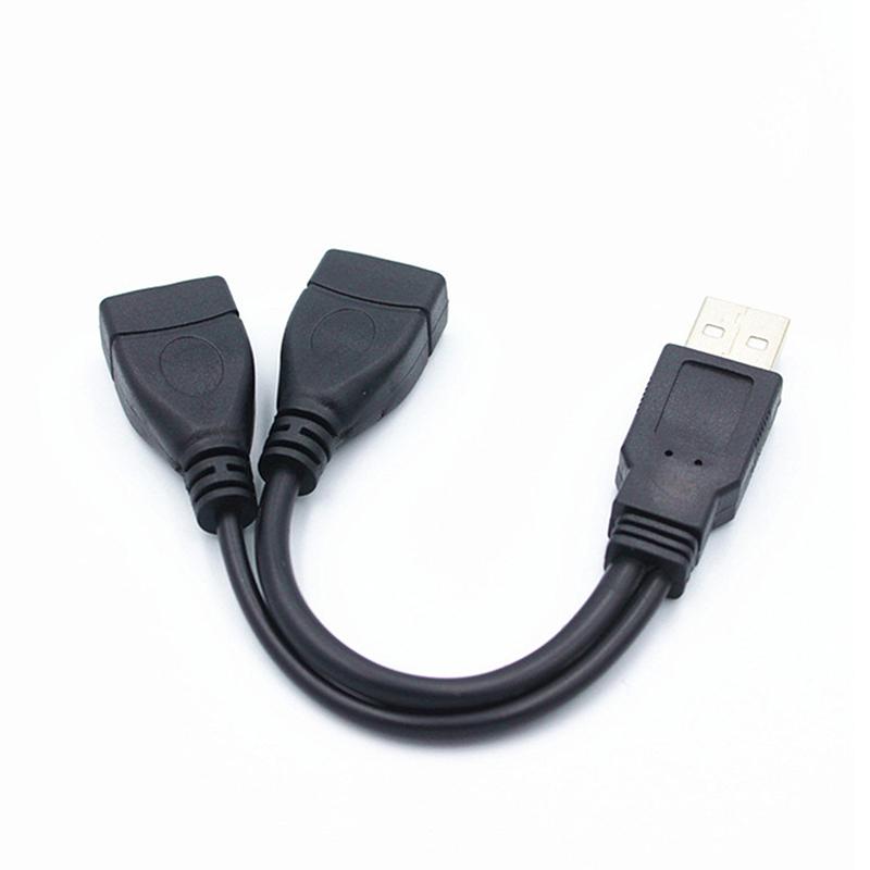 High Quality USB 2.0 Cable Double Splitter Adapter Cable 1 To 2 Female To USB Male Power Extension Cord