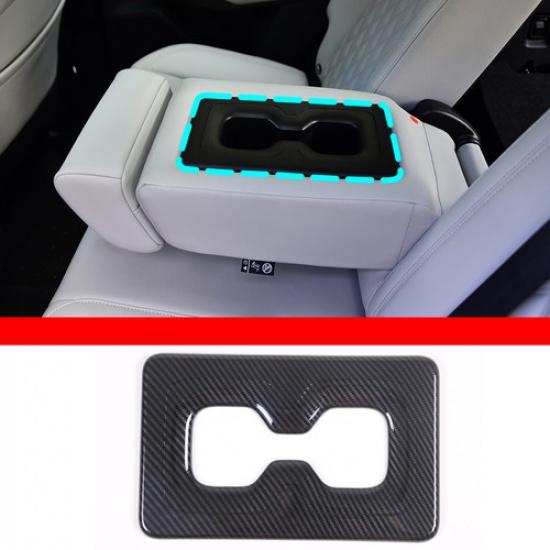 For Mitsubishi Outlander -24 Carbon Fiber Rear Water Cup Holder Cover Trim