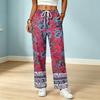 Women's Color Drawstring Elastic Waist Scrub Pants with Pockets for Work and Casual Wear