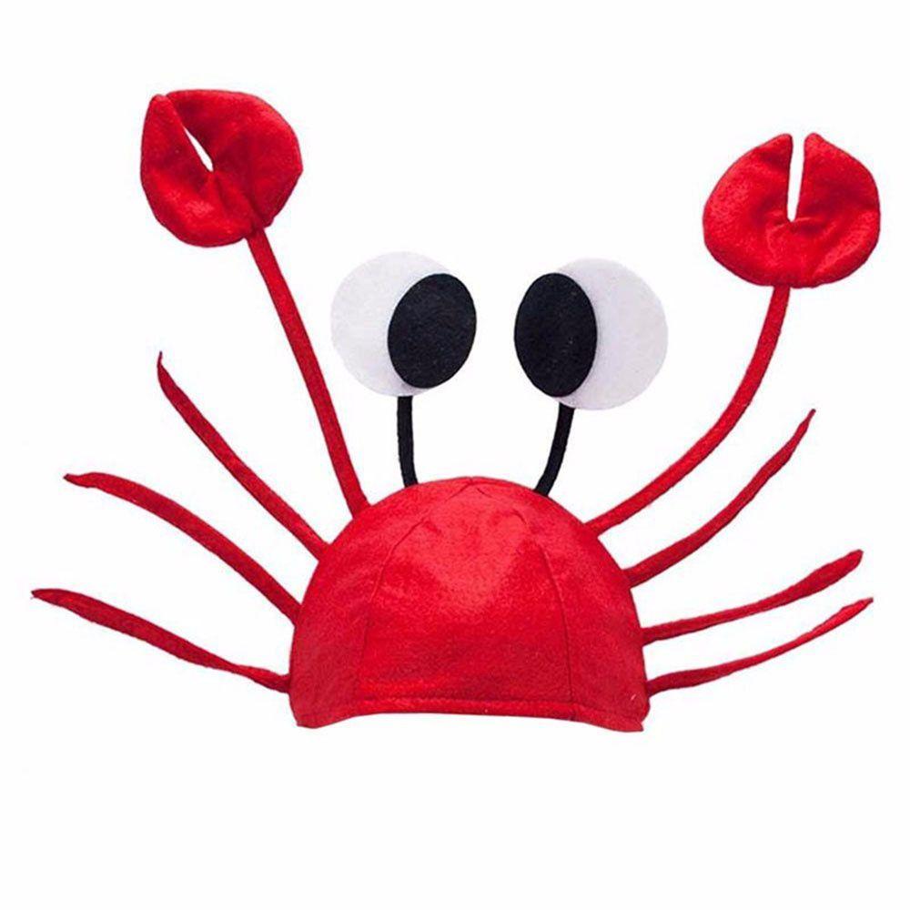 

1Pc Cute Red Festival Costume Christmas Red Lobster Hat Funny Lovely Crab Hat Adult Children Party Cap Children Gift червоний