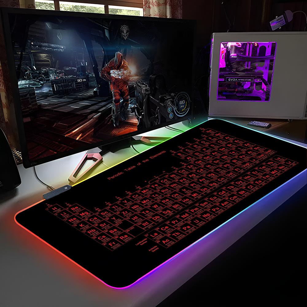 

Periodic Table Of Chemical Mouse Pad RGB Backlit Mouse Pad Laptop Mouse Pad Laptop Gamer Computer Desk Gaming Accessories RGB600x300x3mm