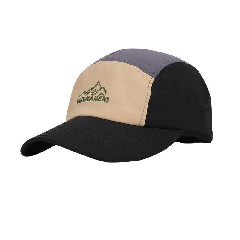 Sommer-Outdoor-Sonnenschutz-Visier Retro-Farbkombination Bergspitzen-Stickerei Baseballkappe Wasserdichte schnelltrocknende Kappe