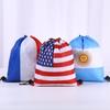 Pack Of 4 Durable Polyester Drawstring Bags With Tournament Flags Football Fan Gift For Party Favors And Sports Event