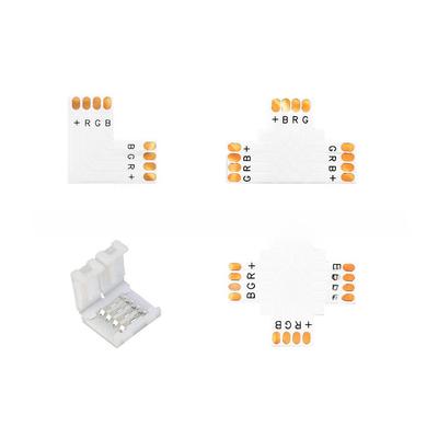 4-Pin 10mm RGB LED Streifen Lötfreier Kreuzverbinder Adapter
