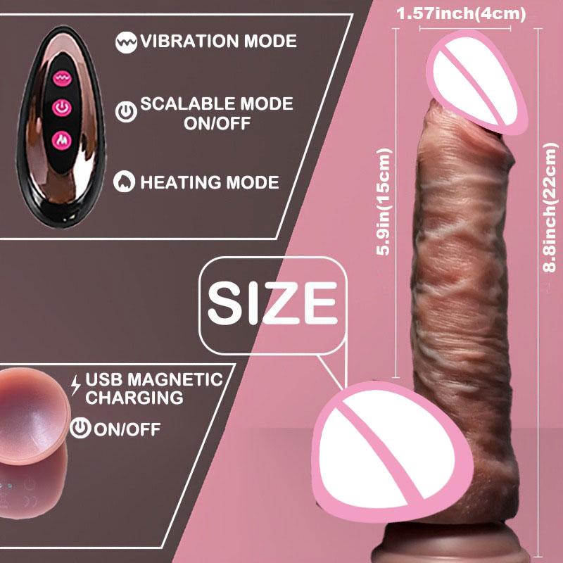 Realistic Dildos Telescopic Vibrator Female Vagina Massage Thick Penis Anal Plug Adult Masturbation Dick Sex Toys for Women Men