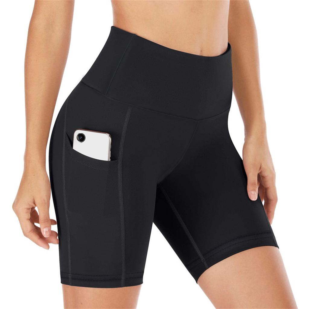Women'S Seamless Knitted Color Buttocks Shorts Breathable High Elastic Sports Running Yoga Pants