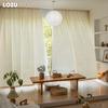 1PC LOZUJOJU Cream Style Semi Blackout Curtains Japanese Imitation Linen Thick Curtains for Bedroom Living Room Balcony Window for Home Decor