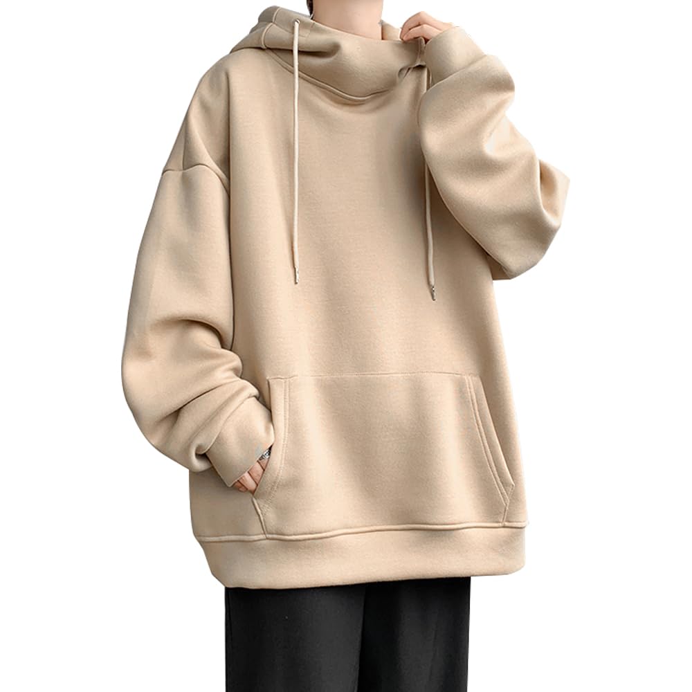 Inkpoo Long Sleeve Solid Stylish Pullover Sweatshirt for Spring and Loose Popular Streetwear Size 2XL Men's Hoodie, Color, Fall, Fit, Hooded, Top,