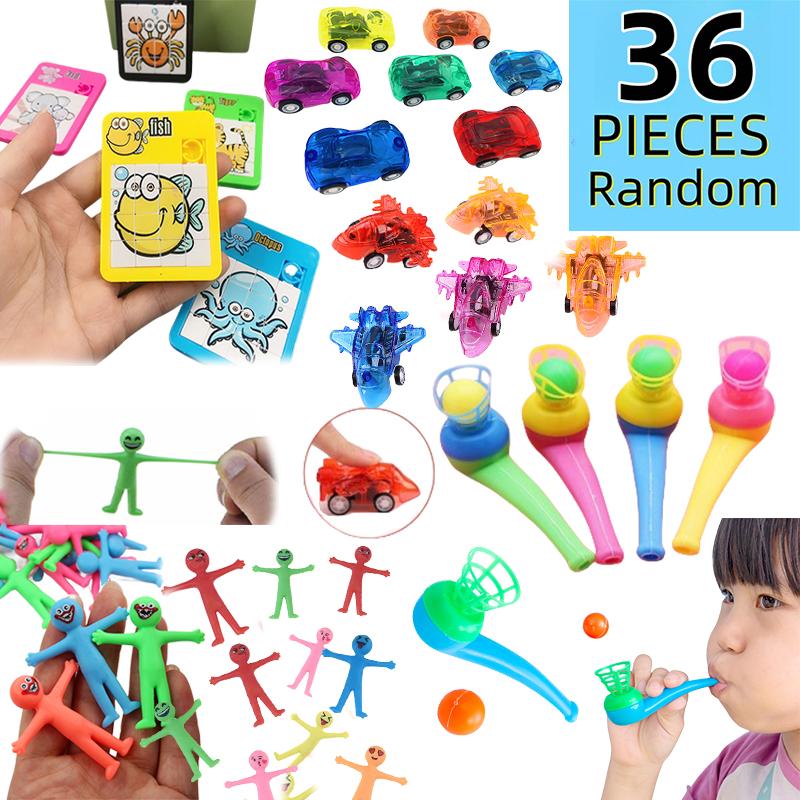 36Pcs Toy Pack Mini Puzzle Clip Music Empty Dinosaur Keychain Gyroscope Birthday Party Gift Pack Kindergarten Children'S Prize