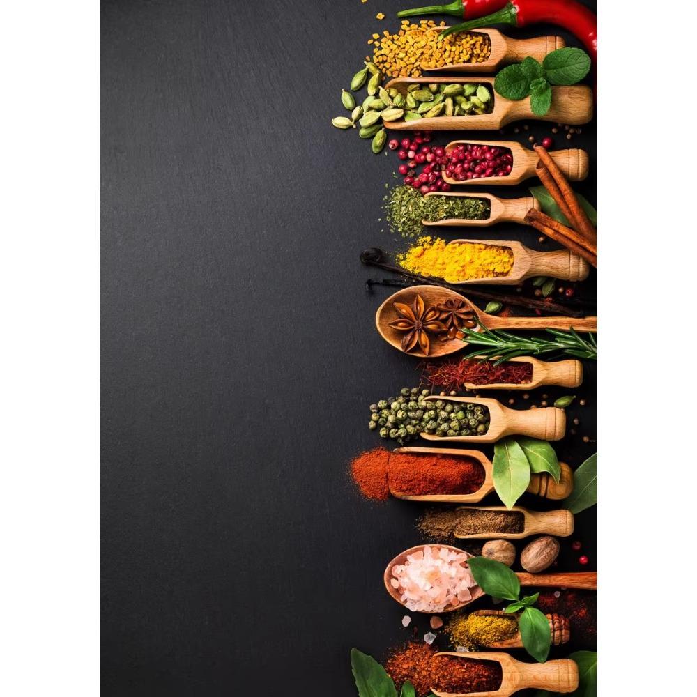 Modern Colorful Spices Chili Seasoning Spoon Posters and Prints Canvas Printing Wall Art Picture for Restaurant Kitchen