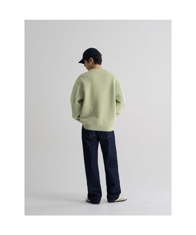 8seconds Wool Blend Henley Neck Knit Pullover Light Green