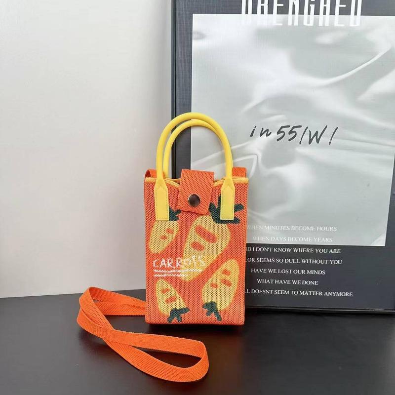 Premium Sense Ns Mobile Phone Bag New Cartoon Knitted Bag Dopamine Niche Versatile Messenger Shoulder Bag Handbag
