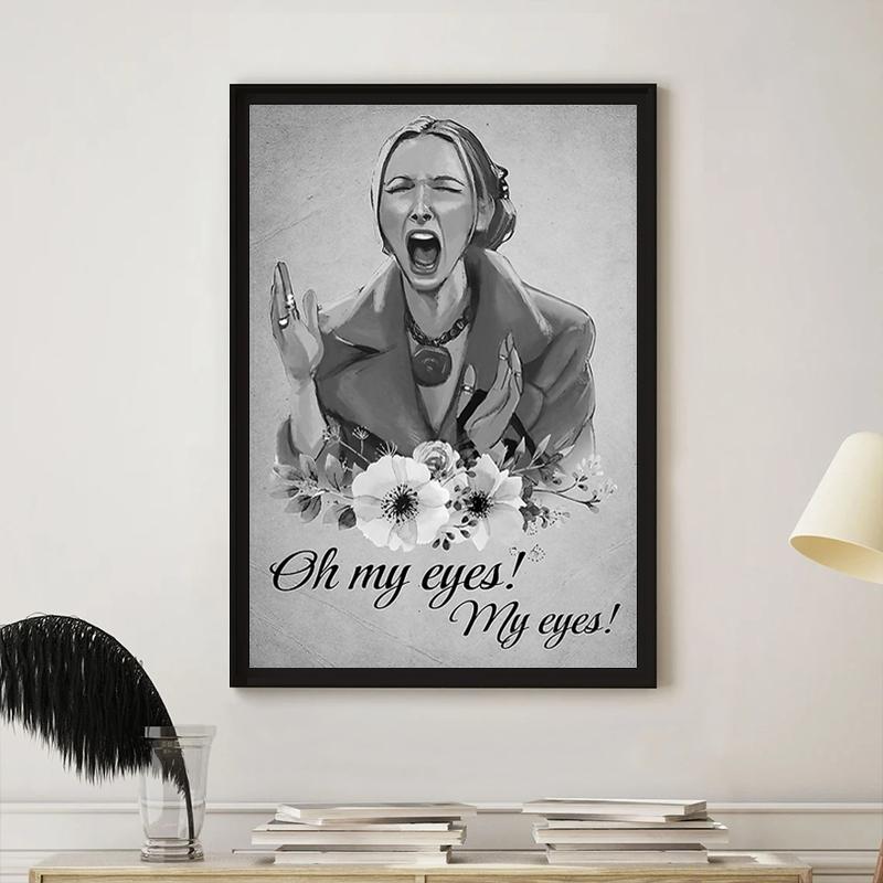 

Oh My Eyes, черно-белый постер, портрет Фиби Буффе, друзья, ТВ-шоу, настенная художественная картина, HD печать, холст, живопись, домашний декор