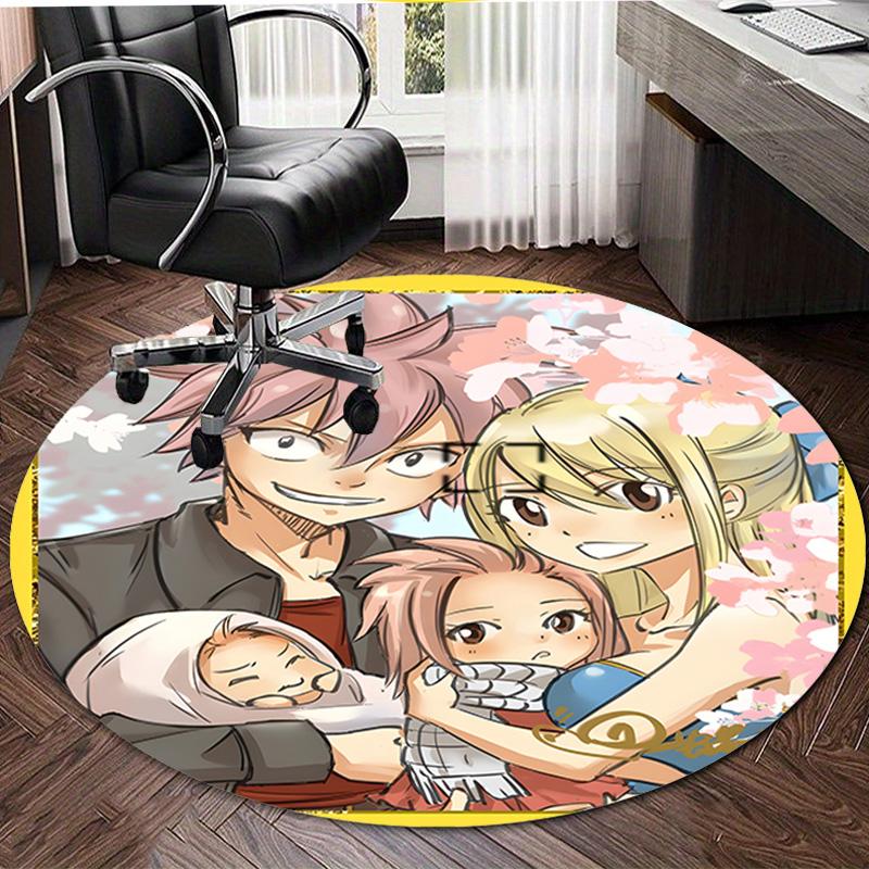 1pc Fairy Tail1 Design Printed Area Round Carpet for Bedroom Living Room Home Decor Rugs Mat Non Slip Mat Rug for Bedside