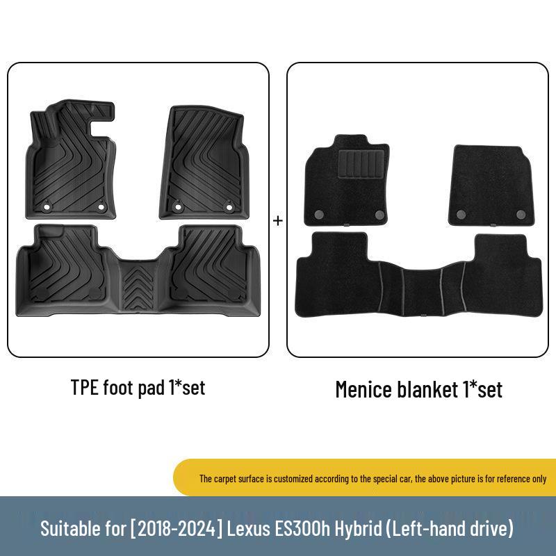 Eco-Friendly TPE Floor and Trunk Mats for 2018-2024 Lexus ES300H Hybrid