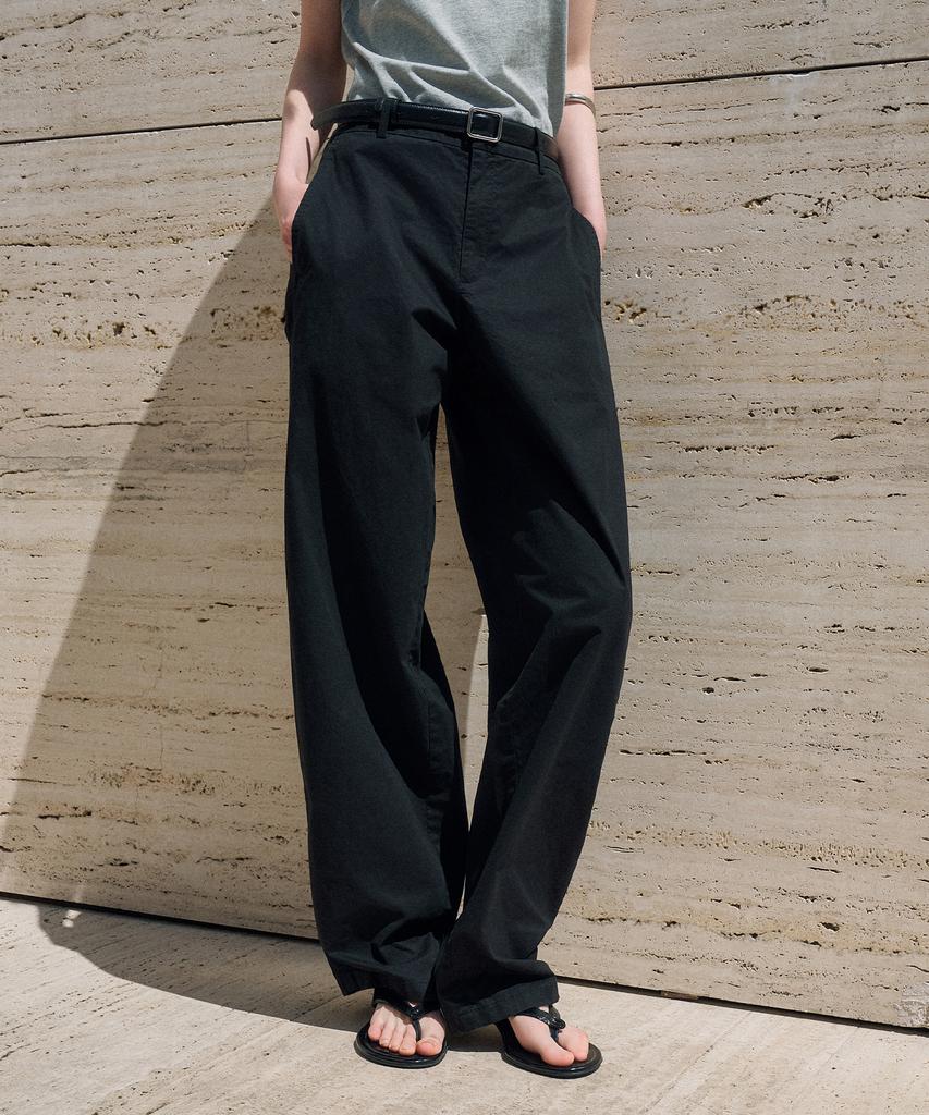 Siyajyu Sipt7204 Light Cotton Curved Pants_Black